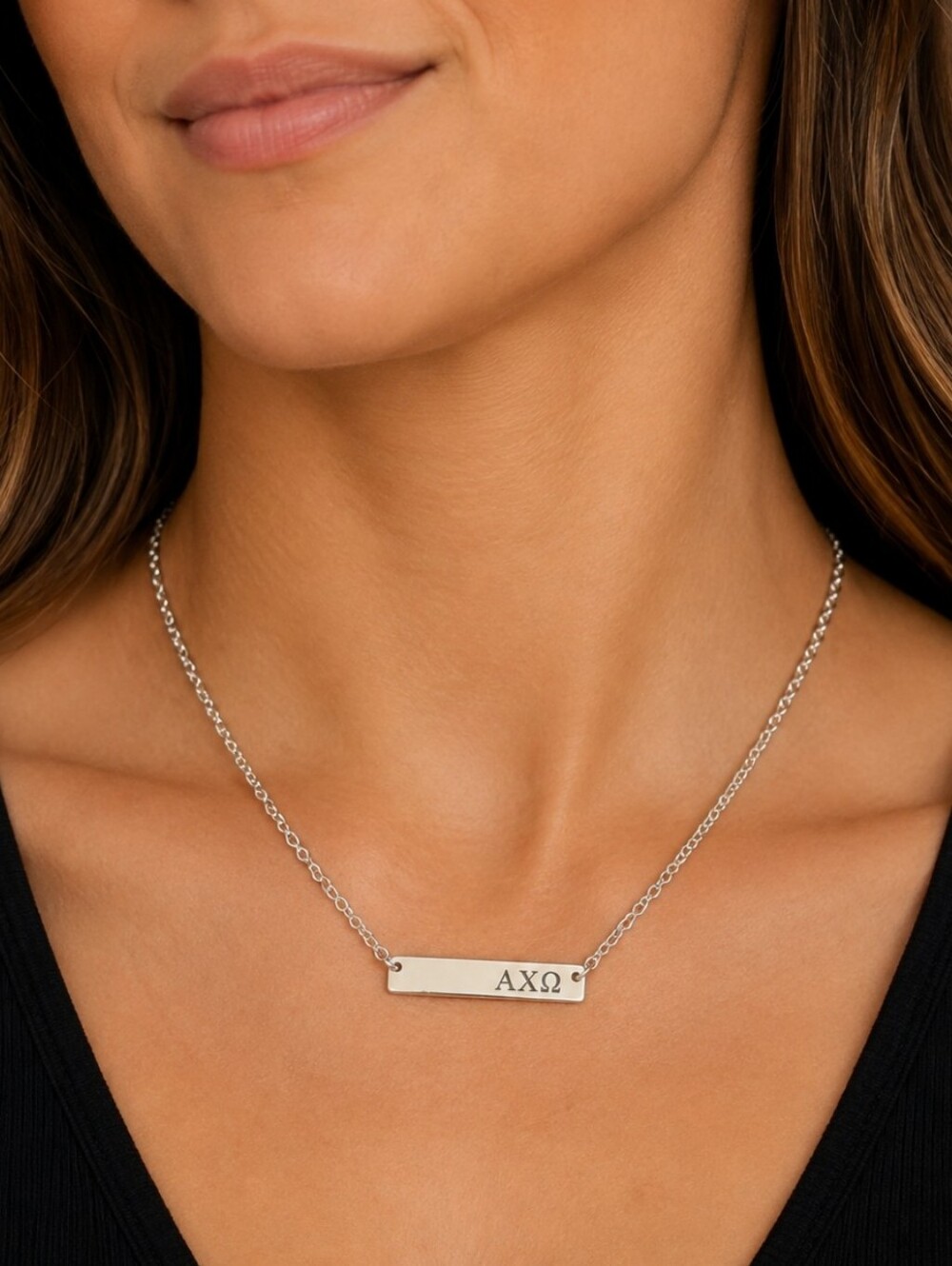 Alpha Chi Omega Sorority Bar Necklace